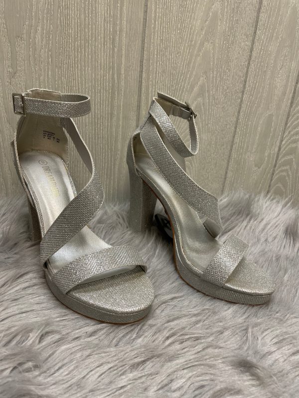 Silver Sandals Heels Block Clothes Mentor, Size 9 Online