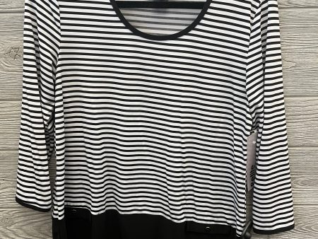 Striped Pattern Top Long Sleeve Susan Lawrence, Size Petite  M Cheap