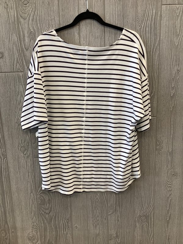 Striped Pattern Top Short Sleeve Lands End, Size 3x Online Sale