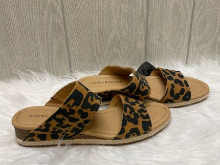 Animal Print Sandals Heels Wedge Lucky Brand, Size 7.5 For Sale