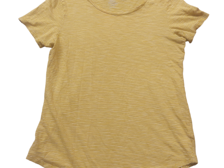 White & Yellow Top Short Sleeve Basic Old Navy, Size M Fashion