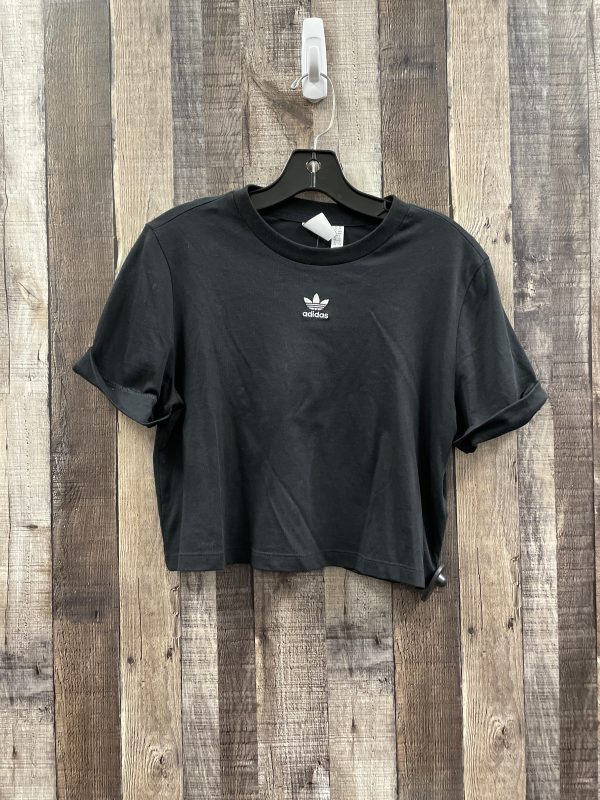 Black Athletic Top Short Sleeve Adidas, Size M Online Hot Sale