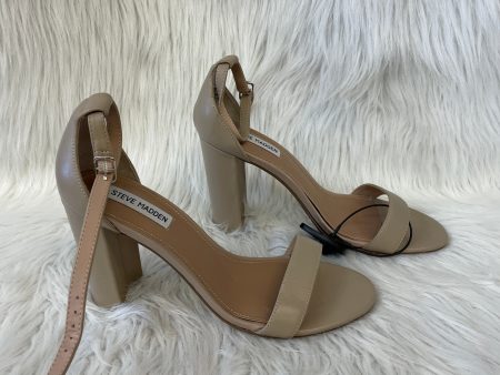 Tan Sandals Heels Block Steve Madden, Size 10 Fashion