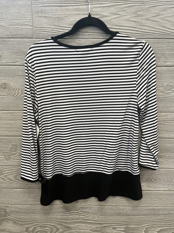 Striped Pattern Top Long Sleeve Susan Lawrence, Size Petite  M Cheap