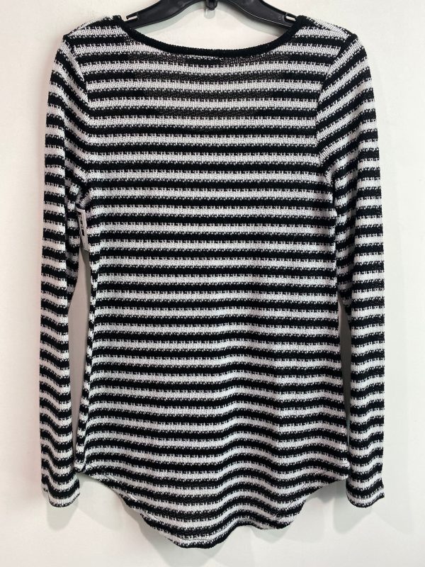 Black & White Top Long Sleeve Bobbie Brooks, Size L on Sale