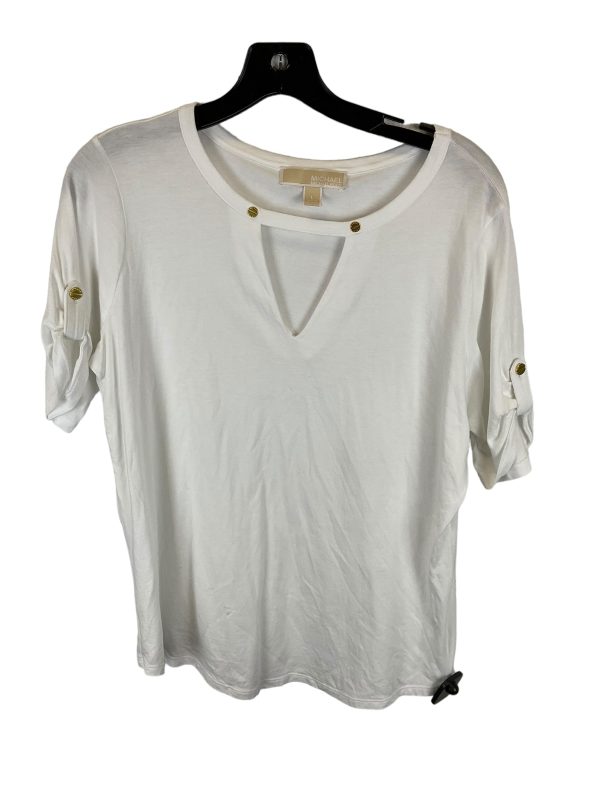 White Top Short Sleeve Michael By Michael Kors, Size L Supply