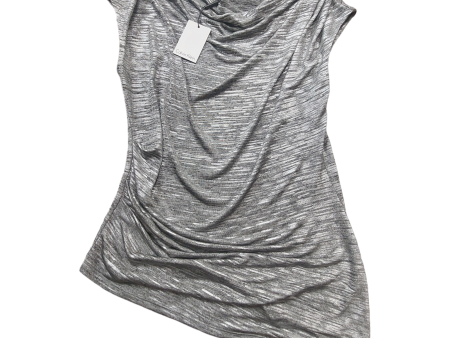 Silver Top Short Sleeve Calvin Klein, Size S on Sale