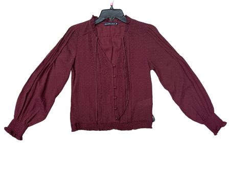 Red Blouse Long Sleeve Abercrombie And Fitch, Size Xs on Sale