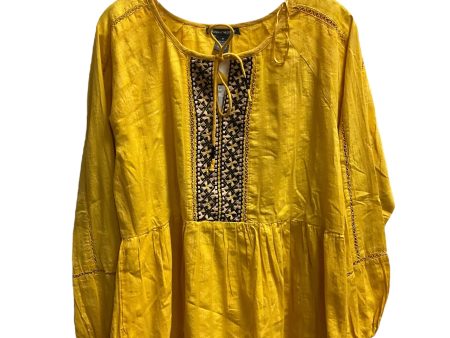 Yellow Top Long Sleeve Chelsea And Theodore, Size M For Discount