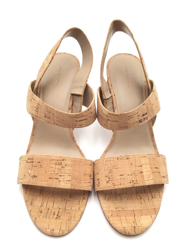 Tan Sandals Heels Block Ann Taylor, Size 10 Discount