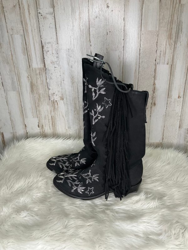 Black & Silver Boots Western Cma, Size 8.5 Cheap