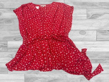 Red Top Short Sleeve Max Studio, Size L For Discount