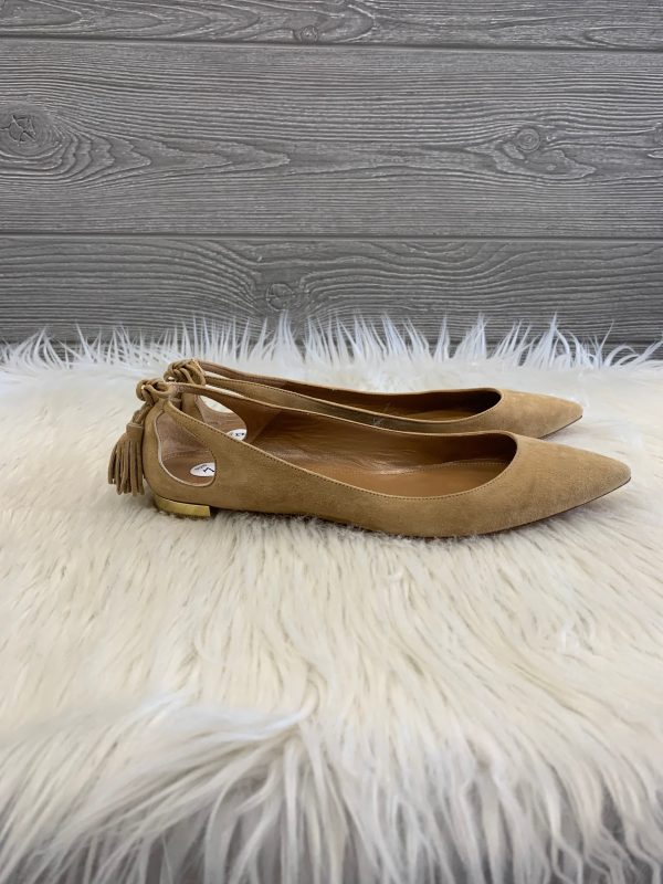 Tan Sandals Flats Aquazzura, Size 7 For Cheap