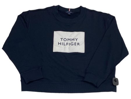 Blue & White Sweatshirt Crewneck Tommy Hilfiger, Size M For Sale