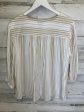 Tan & White Top Long Sleeve Chicos, Size L on Sale