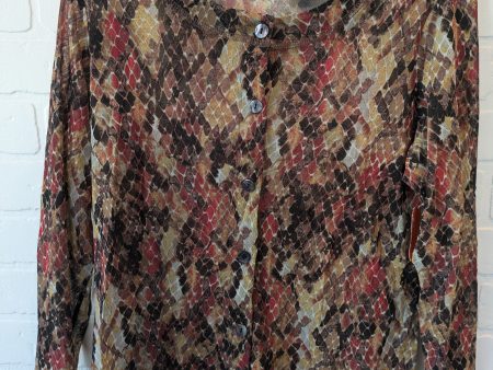 Snakeskin Print Top Long Sleeve Chicos, Size M Supply