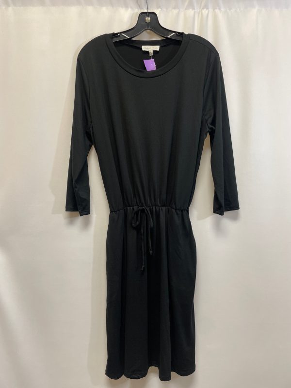 Black Dress Casual Midi Clothes Mentor, Size L Fashion