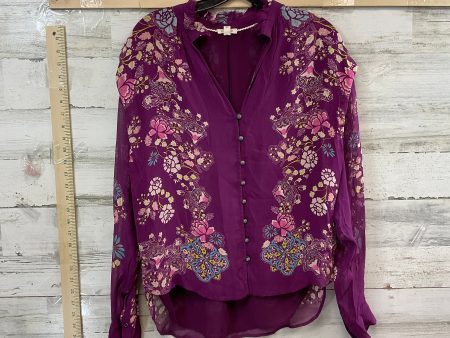 Purple Blouse Long Sleeve Pilcro, Size M Online