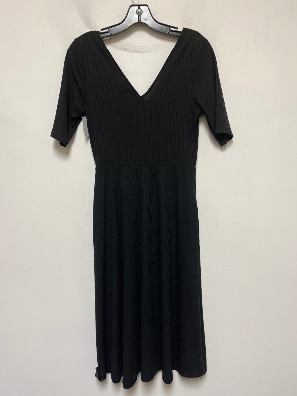 Black Dress Casual Midi Socialite, Size M on Sale