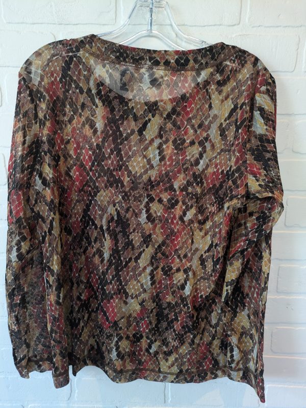 Snakeskin Print Top Long Sleeve Chicos, Size M Supply