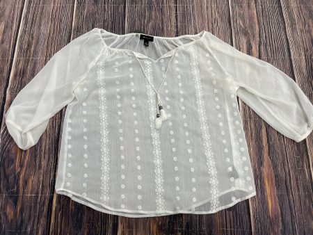 White Top 3 4 Sleeve Ab Studio, Size Xl Discount