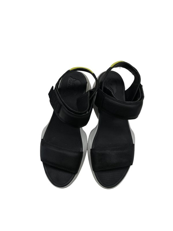 Black & White Sandals Flats Sorel, Size 9 Online now