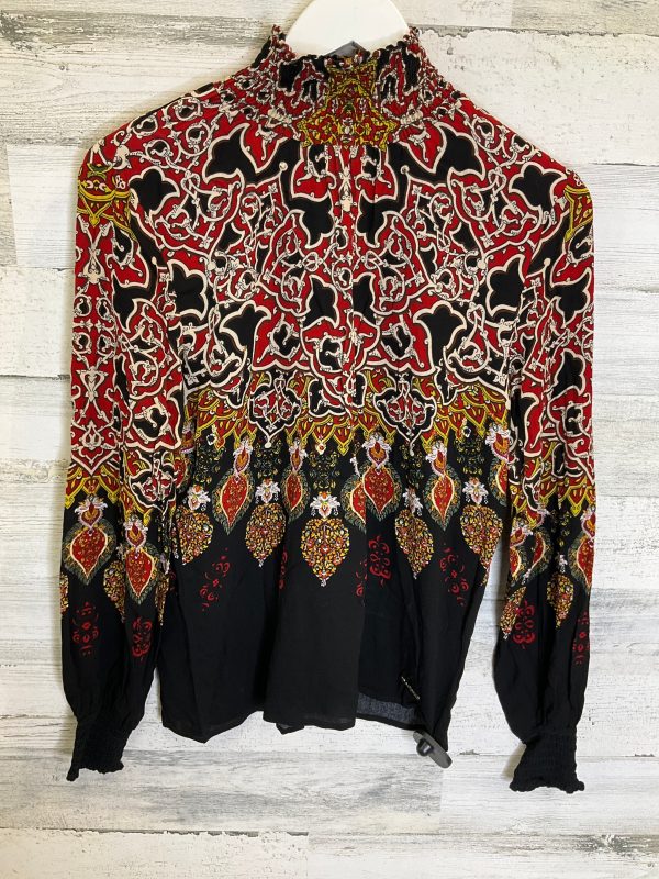 Black & Red Top Long Sleeve Desigual, Size S Online Sale