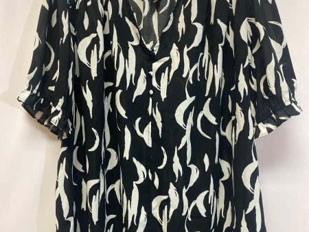 Black Top Short Sleeve Clothes Mentor, Size 1x Online Hot Sale