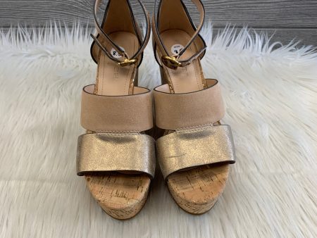 Tan Shoes Heels Wedge Coach, Size 8.5 Online now