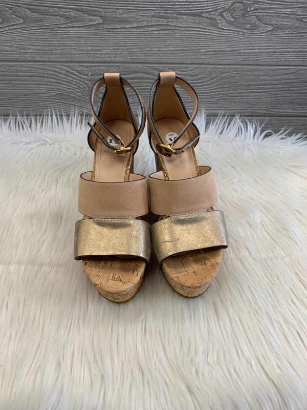 Tan Shoes Heels Wedge Coach, Size 8.5 Online now