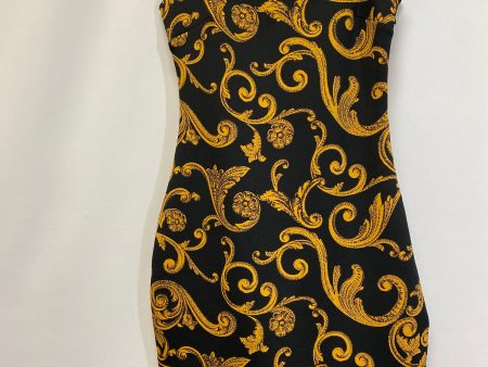 Black & Yellow Dress Casual Midi Guess, Size Xs Online now