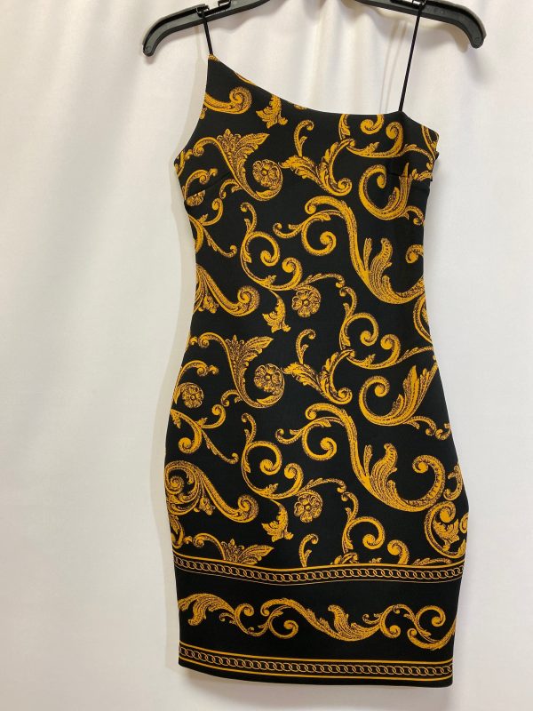 Black & Yellow Dress Casual Midi Guess, Size Xs Online now