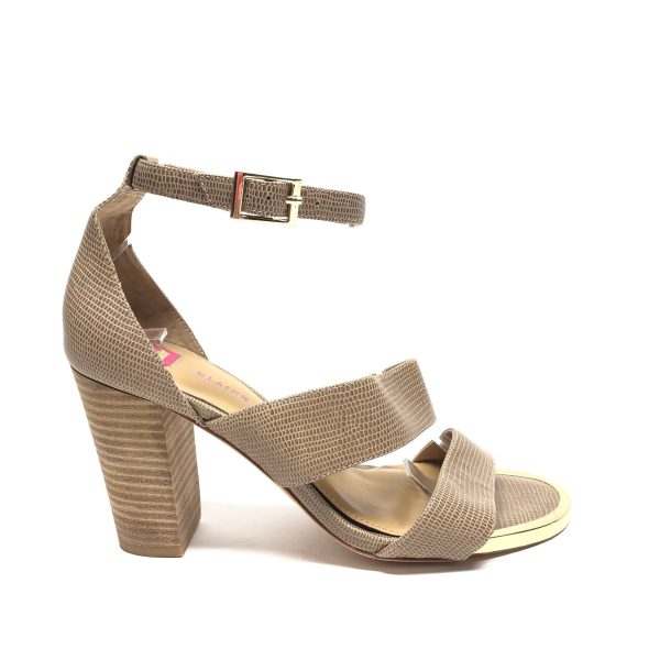 Beige Sandals Heels Block Cmc, Size 6.5 on Sale