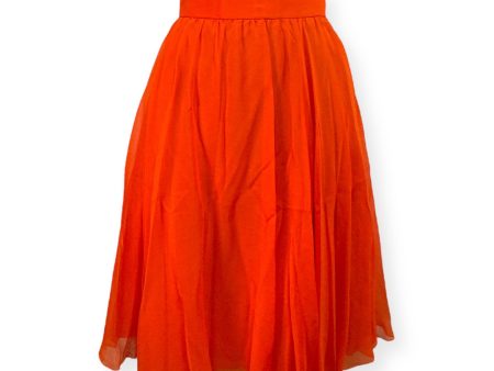 Vintage Orange Skirt Designer Carolina Herrera, Size 14 (fits small) Fashion