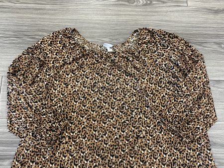 Animal Print Top Long Sleeve Ava & Viv, Size 2x Hot on Sale