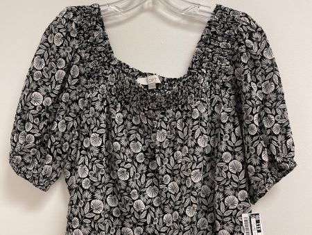 Black & White Top Short Sleeve Loft, Size M Sale