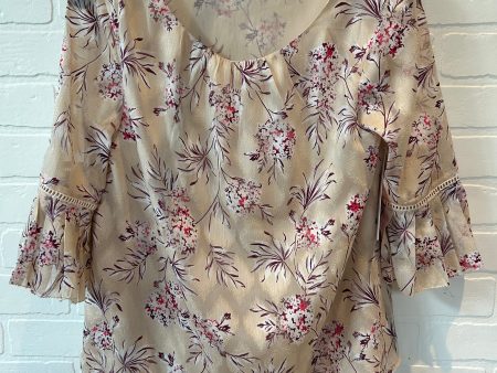 Tan Top Short Sleeve Ann Taylor, Size S Hot on Sale