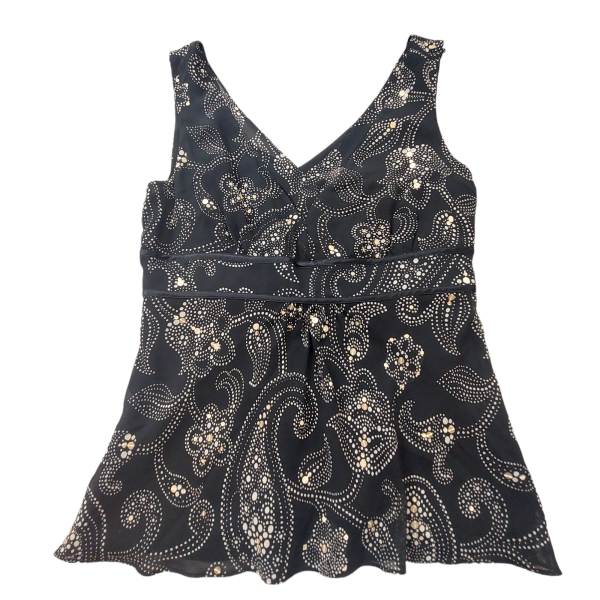 Black & Gold Top Sleeveless Ann Taylor, Size 4 Hot on Sale