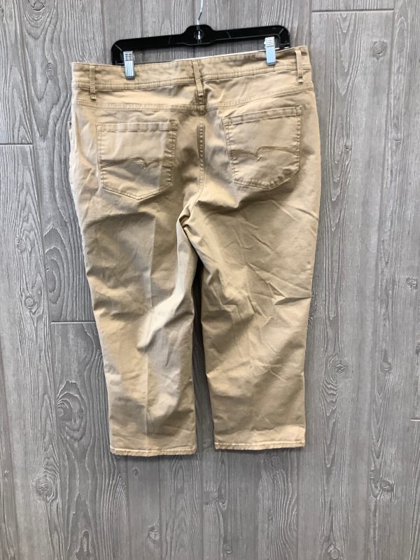 Tan Pants Cropped Faded Glory, Size 18 Online now