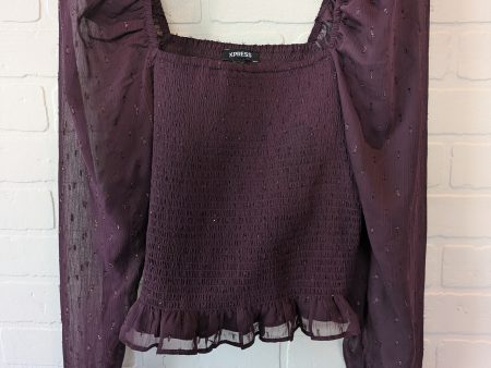 Purple Top Long Sleeve Express, Size M Online Sale