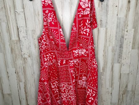 Red & White Dress Casual Midi House Of Harlow, Size M Fashion