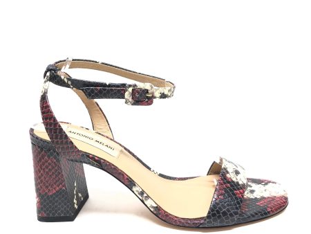 Snakeskin Print Sandals Heels Block Antonio Melani, Size 8 For Cheap