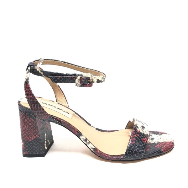 Snakeskin Print Sandals Heels Block Antonio Melani, Size 8 For Cheap