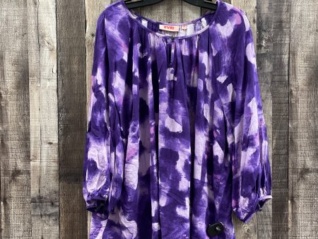 Purple Top 3 4 Sleeve Evri, Size 2x Fashion