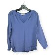 100% Silk Blue Blouse Long Sleeve Lenny B., Size S Supply