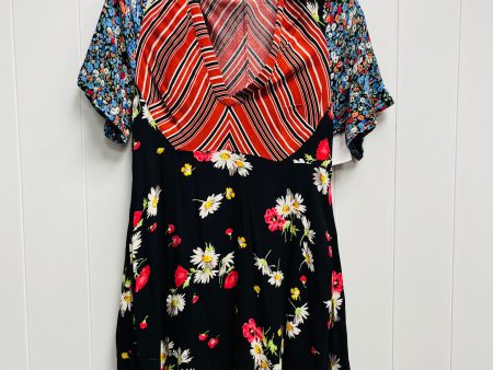 Black & Orange Dress Casual Short Free People, Size 6 Hot on Sale