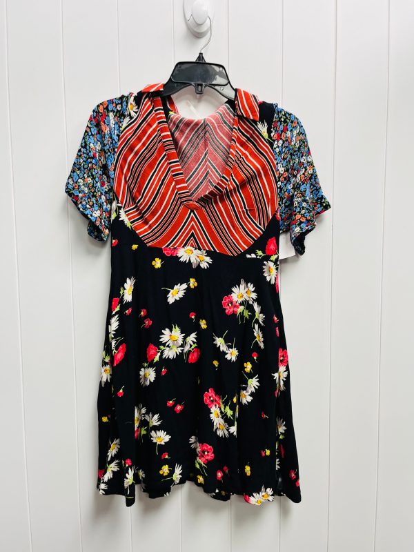 Black & Orange Dress Casual Short Free People, Size 6 Hot on Sale