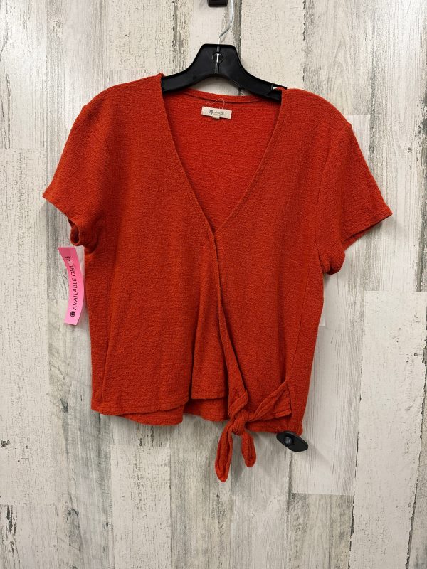 Red Top Short Sleeve Basic Madewell, Size M Online Sale