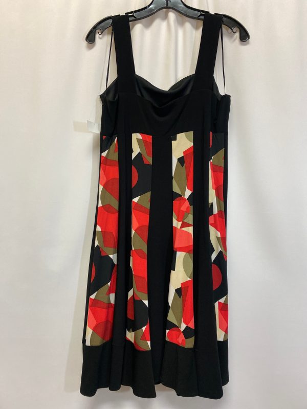 Black & Red Dress Casual Midi R And M Richards, Size L Hot on Sale