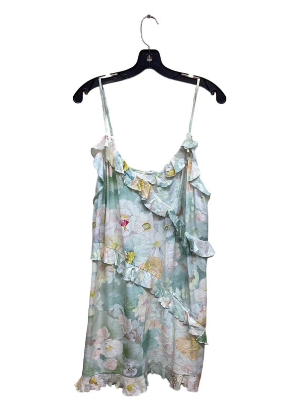 Floral Print Dress Casual Short H&m, Size L For Cheap